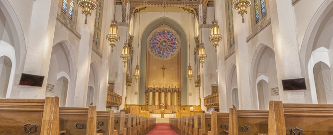 Interior: First Presbyterian Church.